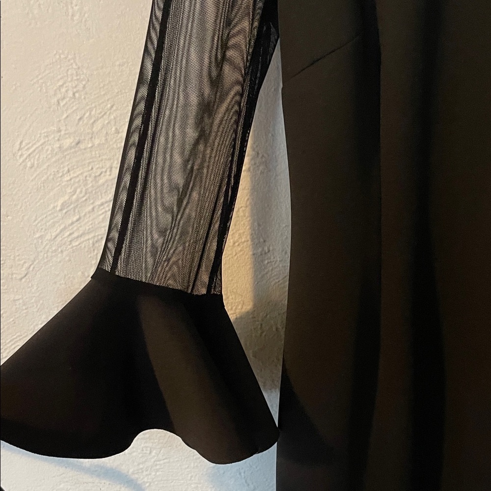 Eliza J Black Illusion Long Sleeve Crepe Dress - Picture 3 of 8